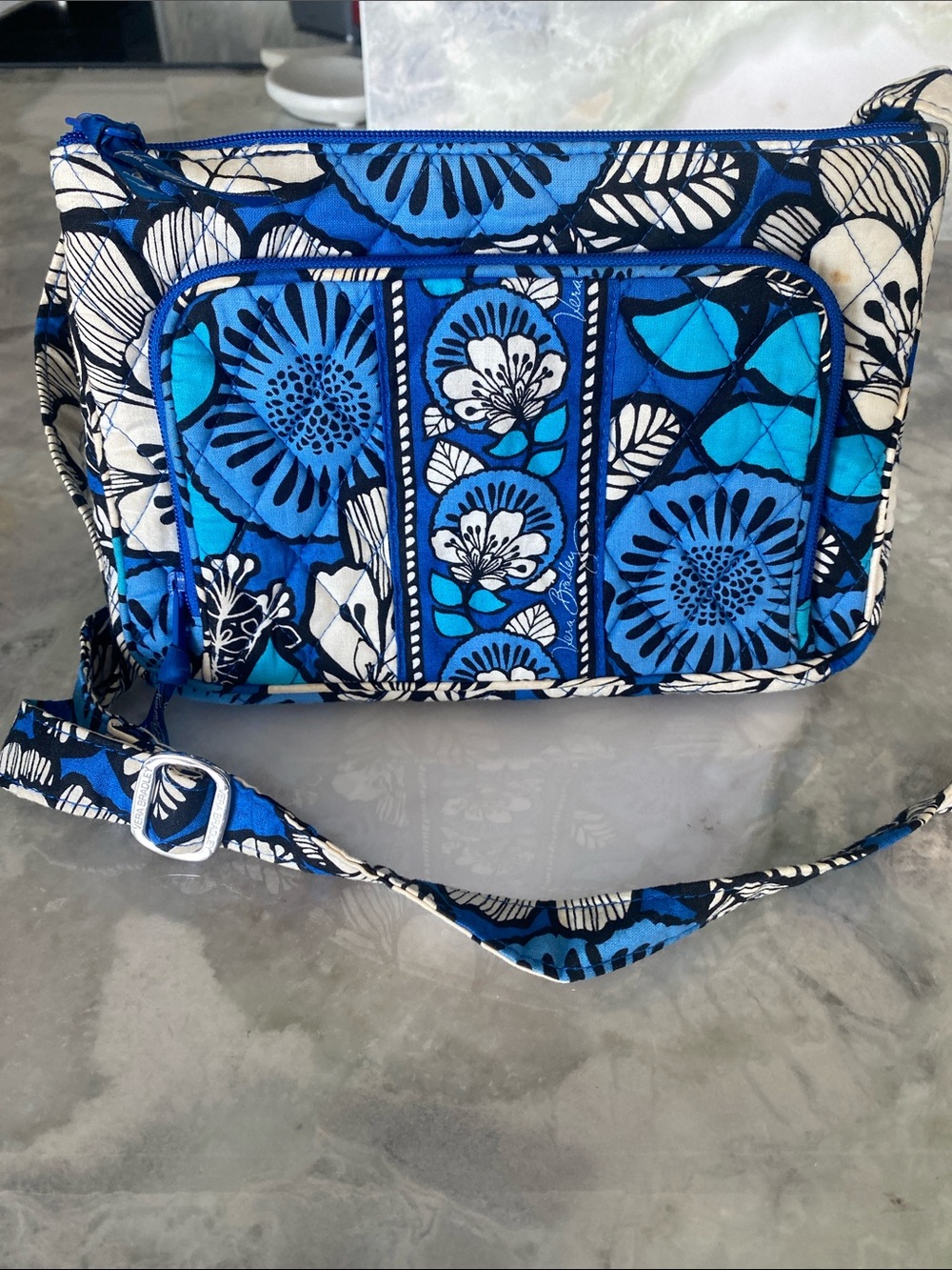 Vera Bradley Blue & White Quilted Floral Crossbody
